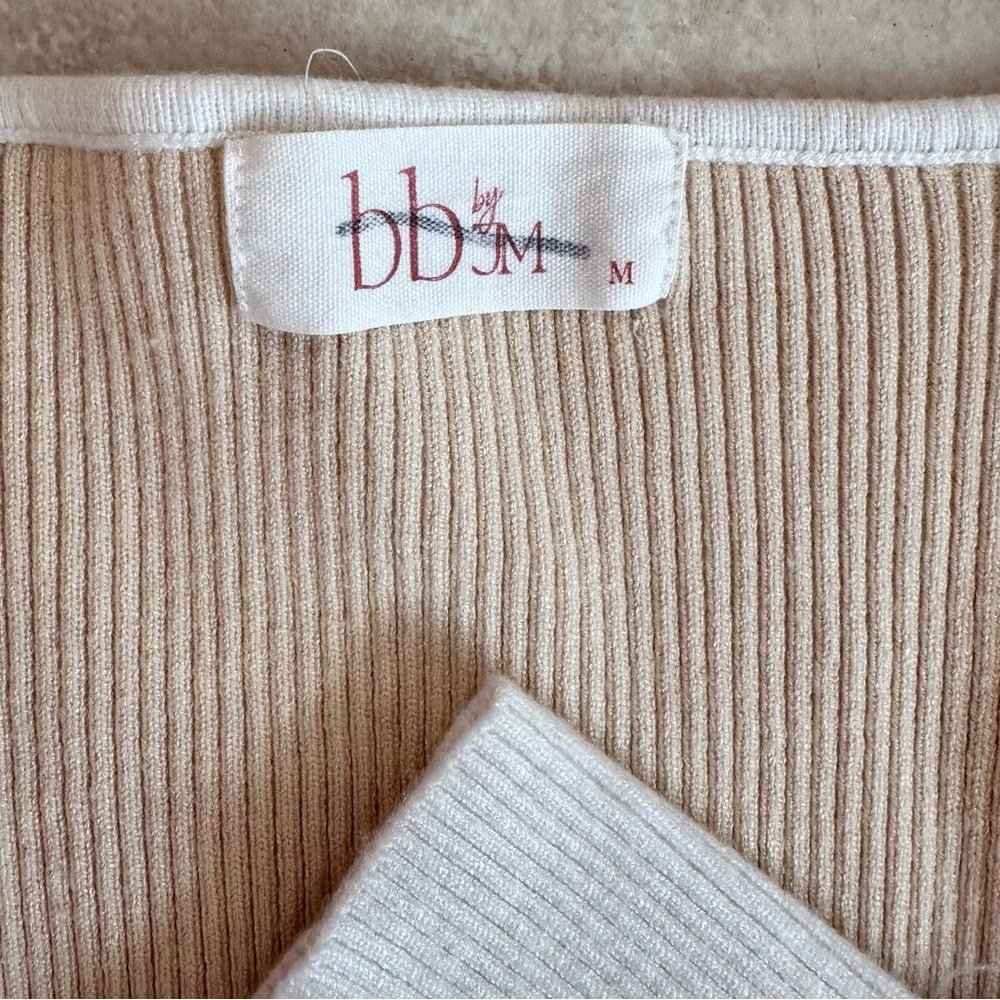 BB by JM ~ Color Block Long Sleeve Square Neck Sweater size M - Picture 3 of 9